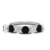 Load image into Gallery viewer, round-cut-2-carat-5-stone-diamond-and-black-diamond-wedding-ring-in-white-gold-FDENS141ROBGBLACK-2.00CT-NL-WG-HW