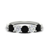 Load image into Gallery viewer, round-cut-2-carat-5-stone-diamond-and-black-diamond-wedding-ring-in-white-gold-FDENS141ROBGBLACK-2.00CT-NL-WG
