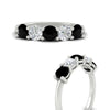 Load image into Gallery viewer, round-cut-2-carat-5-stone-diamond-and-black-diamond-wedding-ring-in-white-gold-FDENS141ROBGBLACKANGLE3-2.00CT-NL-WG
