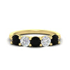 Load image into Gallery viewer, round-cut-2-carat-5-stone-diamond-and-black-diamond-wedding-ring-in-yellow-gold-FDENS141ROBGBLACK-2.00CT-NL-YG