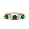 Load image into Gallery viewer, round-cut-2-carat-5-stone-diamond-and-emerald-wedding-ring-in-rose-gold-FDENS141ROBGEMGR-2.00CT-NL-RG