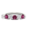 Load image into Gallery viewer, round-cut-2-carat-5-stone-diamond-and-pink-sapphire-wedding-ring-in-white-gold-FDENS141ROBGSADRPI-2.00CT-NL-WG-HW