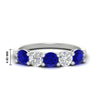 Load image into Gallery viewer, round-cut-2-carat-5-stone-diamond-and-sapphire-wedding-ring-in-white-gold-FDENS141ROBGSABL-2.00CT-NL-WG-HW