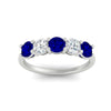 Load image into Gallery viewer, round-cut-2-carat-5-stone-diamond-and-sapphire-wedding-ring-in-white-gold-FDENS141ROBGSABLANGLE5-2.00CT-NL-WG