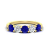 Load image into Gallery viewer, round-cut-2-carat-5-stone-diamond-and-sapphire-wedding-ring-in-yellow-gold-FDENS141ROBGSABL-2.00CT-NL-YG