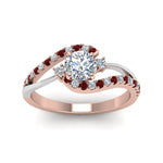 Load image into Gallery viewer, round-cut-2-tone-3-stone-diamond-swirl-engagement-ring-with-ruby-in-FDO50895RORGRUDR-NL-RG