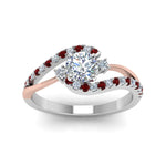 Load image into Gallery viewer, round-cut-2-tone-3-stone-diamond-swirl-engagement-ring-with-ruby-in-FDO50895RORGRUDR-NL-WG