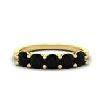 Load image into Gallery viewer, round-cut-5-stone-black-diamond-wedding-ring-2-carat-in-yellow-gold-FDENS141ROBGBLACK-2.00CT-NL-YG