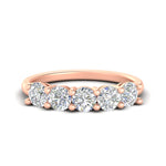 Load image into Gallery viewer, round-cut-5-stone-diamond-wedding-ring-2-carat-in-rose-gold-FDENS141ROB-2.00CT-NL-RG