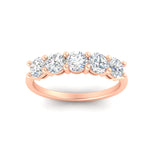Load image into Gallery viewer, round-cut-5-stone-diamond-wedding-ring-2-carat-in-rose-gold-FDENS141ROBANGLE5-2.00CT-NL-RG