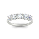 Load image into Gallery viewer, round-cut-5-stone-diamond-wedding-ring-2-carat-in-white-gold-FDENS141ROBANGLE5-2.00CT-NL-WG