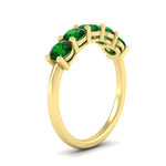 Load image into Gallery viewer, round-cut-5-stone-emerald-wedding-ring-2-carat-in-yellow-gold-FDENS141ROBGEMGRANGLE2-2.00CT-NL-YG