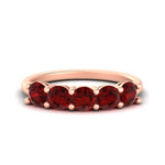 Load image into Gallery viewer, round-cut-5-stone-ruby-wedding-ring-2-carat-in-rose-gold-FDENS141ROBGRUDR-2.00CT-NL-RG