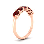 Load image into Gallery viewer, round-cut-5-stone-ruby-wedding-ring-2-carat-in-rose-gold-FDENS141ROBGRUDRANGLE2-2.00CT-NL-RG