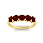 Load image into Gallery viewer, round-cut-5-stone-ruby-wedding-ring-2-carat-in-yellow-gold-FDENS141ROBGRUDRANGLE5-2.00CT-NL-YG