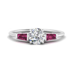 Load image into Gallery viewer, round-cut-bar-baguette-3-stone-pink-sapphire-engagement-ring-in-FDENS100RORGSADRPI-NL-WG