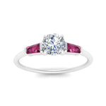 Load image into Gallery viewer, round-cut-bar-baguette-3-stone-pink-sapphire-engagement-ring-in-FDENS100RORGSADRPI-NL-WG