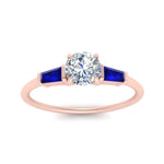 Load image into Gallery viewer, round-cut-bar-baguette-3-stone-sapphire-engagement-ring-in-FDENS100RORGSABL-NL-RG