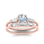 Load image into Gallery viewer, round-cut-bar-set-diamond-ring-with-matching-3-baguette-wedding-band-in-FDENS100RO-NL-RG