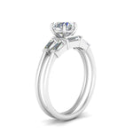 Load image into Gallery viewer, round-cut-bar-set-diamond-ring-with-matching-3-baguette-wedding-band-in-FDENS100RO-NL-WG