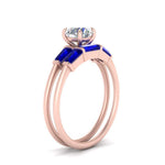 Load image into Gallery viewer, round-cut-bar-set-sapphire-ring-with-matching-3-baguette-wedding-band-in-FDENS100ROGSABL-NL-RG