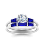 Load image into Gallery viewer, round-cut-bar-set-sapphire-ring-with-matching-3-baguette-wedding-band-in-FDENS100ROGSABL-NL-WG