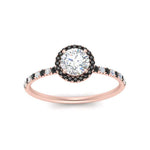 Load image into Gallery viewer, round-cut-black-diamond-halo-petite-engagement-ring-in-rose-gold-FD8523RORGBLACKANGLE3-NL-RG