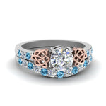 Load image into Gallery viewer, round-cut-celtic-diamond-wedding-ring-set-with-blue-topaz-in-14K-white-gold-FDENS2255B1ROGICBLTO-NL-WG?v=1757056939
