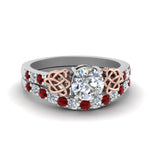 Load image into Gallery viewer, round-cut-celtic-diamond-wedding-ring-set-with-ruby-in-14K-white-gold-FDENS2255B1ROGRUDR-NL-WG?v=1757056939