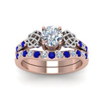 Load image into Gallery viewer, round-cut-celtic-diamond-wedding-ring-set-with-sapphire-in-14K-rose-gold-FDENS2255B1ROGSABLANGLE5-NL-RG?v=1757056939