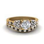 Load image into Gallery viewer, round-cut-channel-band-celtic-bridal-set-with-black-diamond-in-14K-yellow-gold-FDENS2255B2ROGBLACK-NL-YG_825986f7-0314-4a99-9391-dab374a962f1?v=1756980511