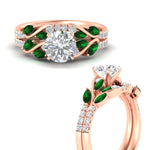 Load image into Gallery viewer, round-cut-curved-vine-emerald-wedding-ring-set-in-rose-gold-fdens11635rogemgrangle3-nl-rg_ddcdb2bc-27db-407b-b4da-d30b6619ad50.jpg?v=1764647087