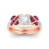 Load image into Gallery viewer, round-cut-curved-vine-pink-sapphire-wedding-ring-set-in-rose-gold-fdens11635rogsadrpiangle5-nl-rg.jpg?v=1764647005