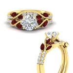 Load image into Gallery viewer, round-cut-curved-vine-ruby-wedding-ring-set-in-yellow-gold-fdens11635rogrudrangle3-nl-yg_1f964e28-3733-41d1-af7f-8c2caadf662e.jpg?v=1764647087