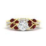 Load image into Gallery viewer, round-cut-curved-vine-ruby-wedding-ring-set-in-yellow-gold-fdens11635rogrudrsleep-nl-yg_d04a46b6-4f6a-44b7-b469-e4f271bc3488.jpg?v=1764647087