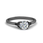 Load image into Gallery viewer, round-cut-diamond-celtic-solitaire-ring-in-black-gold-FD8541ROR-NL-BG?v=1758624176