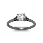 Load image into Gallery viewer, round-cut-diamond-celtic-solitaire-ring-in-black-gold-FD8541RORANGLE5-NL-BG?v=1758624176