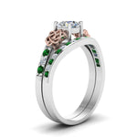 Load image into Gallery viewer, round-cut-diamond-channel-band-celtic-bridal-set-with-emerald-in-950-Platinum-FDENS2255B2ROGEMGRANGLE2-NL-WG_b2285ac4-f1db-4bb7-b7b3-b511f09d0b8f?v=1756980511