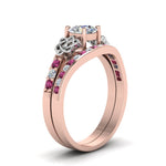 Load image into Gallery viewer, round-cut-diamond-channel-band-celtic-bridal-set-with-pink-sapphire-in-14K-rose-gold-FDENS2255B2ROGSADRPIANGLE2-NL-RG_a7ae4988-2bda-4563-bced-632aacab2a71?v=1756980510
