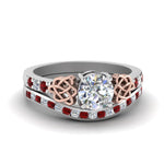 Load image into Gallery viewer, round-cut-diamond-channel-band-celtic-bridal-set-with-ruby-in-14K-white-gold-FDENS2255B2ROGRUDR-NL-WG_13d652d6-492f-4d7e-a843-5e2b1cd8e4f7?v=1756980511