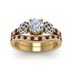Load image into Gallery viewer, round-cut-diamond-channel-band-celtic-bridal-set-with-ruby-in-14K-yellow-gold-FDENS2255B2ROGRUDRANGLE5-NL-YG_bcb4a0af-c9d6-4d96-a06a-97bf3f3183a3?v=1756980511