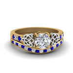 Load image into Gallery viewer, round-cut-diamond-channel-band-celtic-bridal-set-with-sapphire-in-14K-yellow-gold-FDENS2255B2ROGSABL-NL-YG_c1130e91-8a68-4902-ba42-afd453852808?v=1756980510