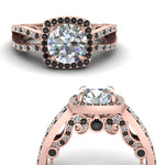 Load image into Gallery viewer, round-cut-diamond-engagement-ring-with-black-diamond-in-18K-rose-gold-FD1109RORGBLACKANGLE3-NL-RG