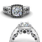 Load image into Gallery viewer, round-cut-diamond-engagement-ring-with-black-diamond-in-18K-white-gold-FD1109RORGBLACKANGLE3-NL-WG