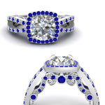 Load image into Gallery viewer, round-cut-diamond-engagement-ring-with-blue-sapphire-in-18K-white-gold-FD1109RORGSABLANGLE3-NL-WG