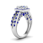 Load image into Gallery viewer, round-cut-diamond-engagement-ring-with-blue-sapphire-in-FD1109RORGSABLANGLE3-NL-WG