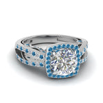 Load image into Gallery viewer, Square Filigree Split Diamond Engagement Ring