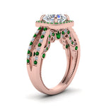 Load image into Gallery viewer, round-cut-diamond-engagement-ring-with-emerald-in-FD1109RORGEMGRANGLE3-NL-RG