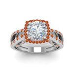 Load image into Gallery viewer, round-cut-diamond-engagement-ring-with-orange-sapphire-in-18K-white-gold-FD1109RORGSAORANGLE3-NL-WG
