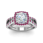 Load image into Gallery viewer, round-cut-diamond-engagement-ring-with-pink-sapphire-in-FD1109RORGSADRPIANGLE3-NL-WG